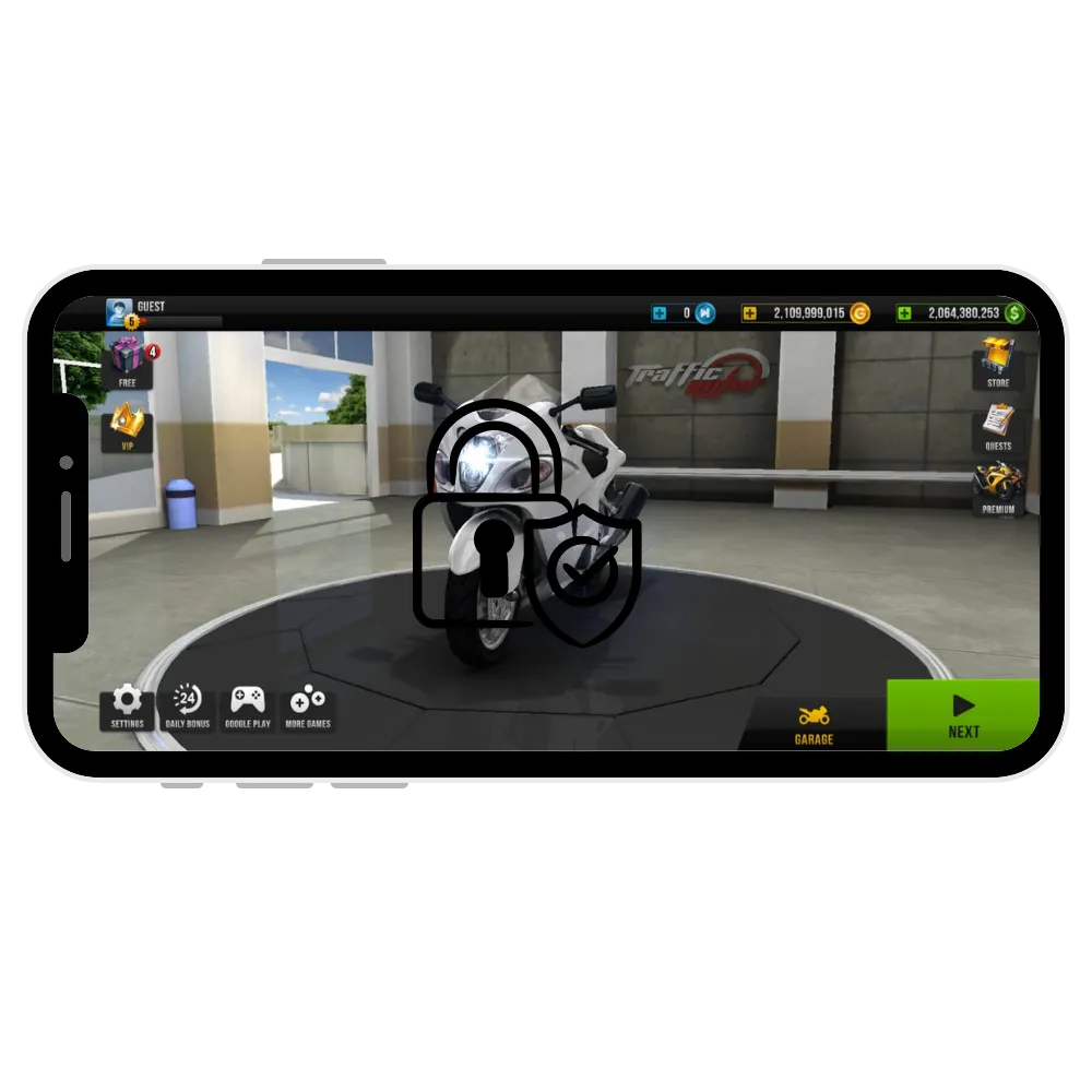 Protection against bans in traffic rider mod apk