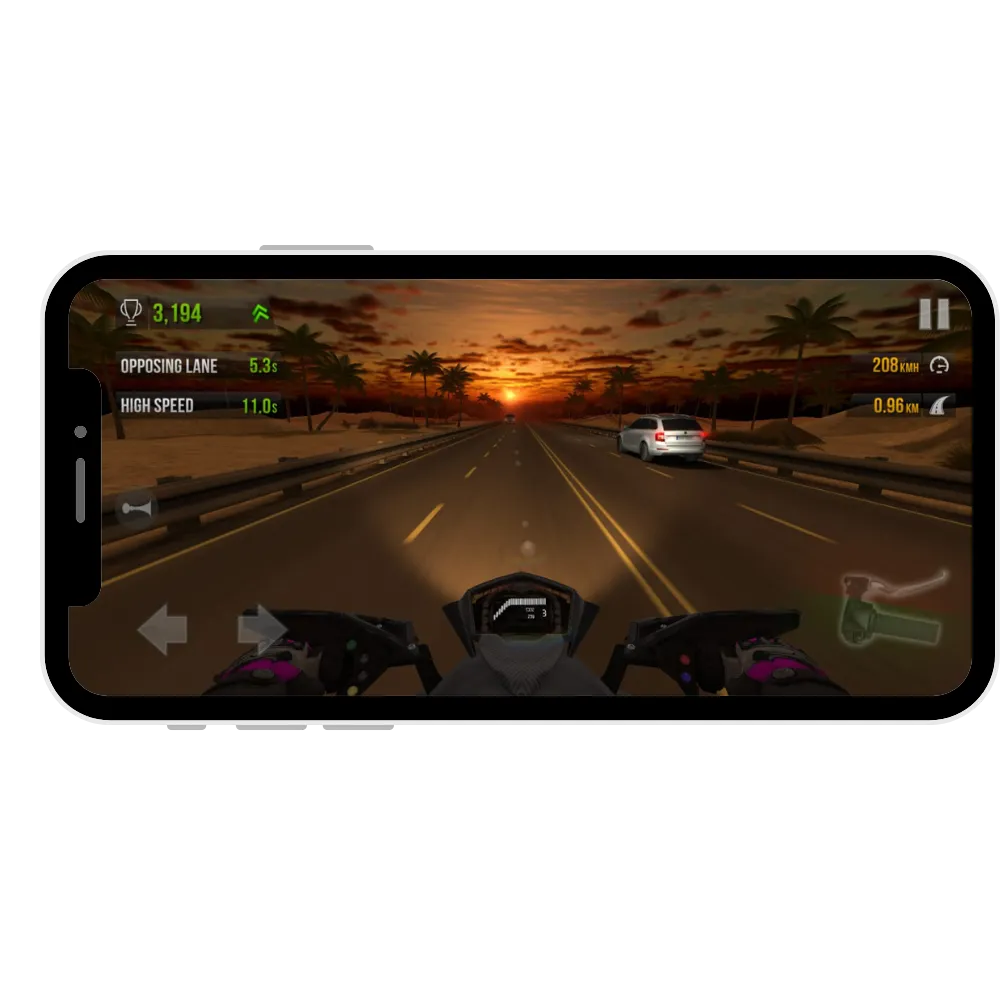 Advanced Graphics in traffic rider mod apk