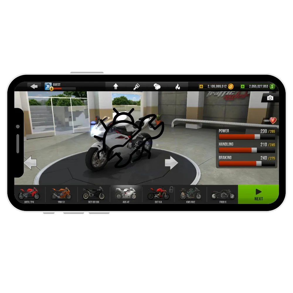 Bugs fixes in traffic rider mod apk