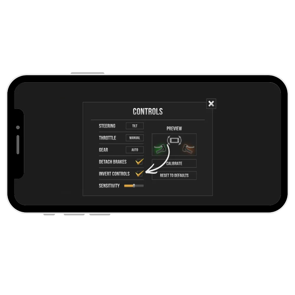 Invert control in traffic rider mod apk