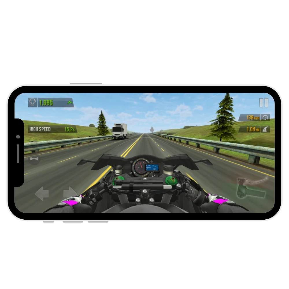 First person camera view in traffic rider 