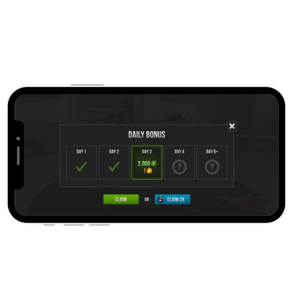 Daily rewards and challenges in traffic rider apk