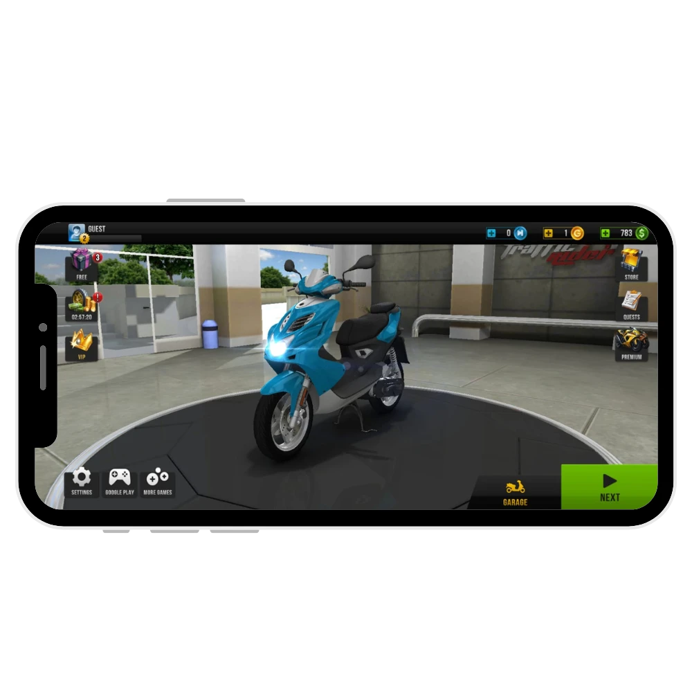 Smooth interface in traffic rider