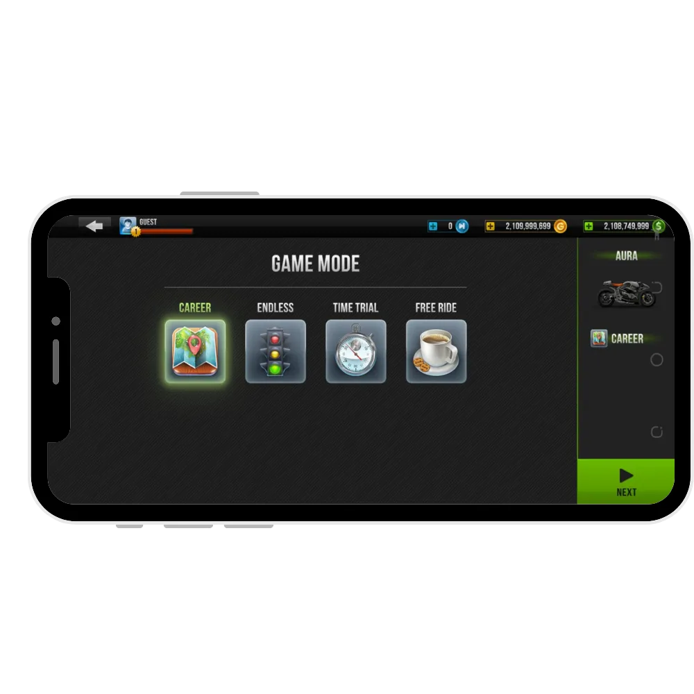 Career mode in Traffic Rider Mod Apk