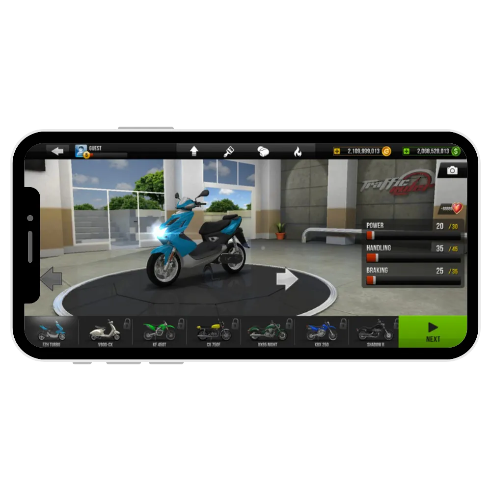 Easy to learn in traffic rider mod apk