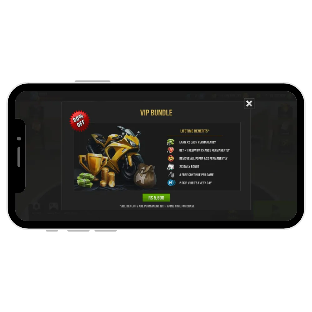 Vip pakage  in traffic rider mod apk