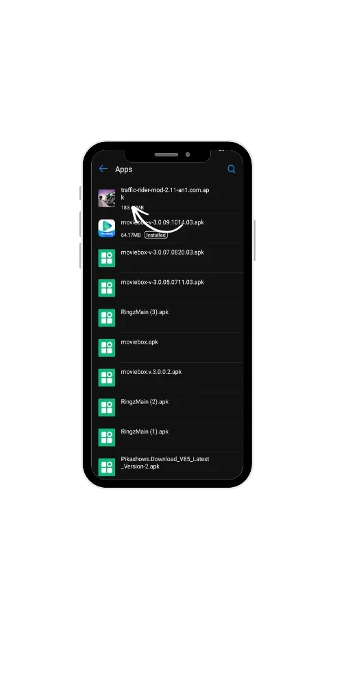 Select traffic rider mod apk