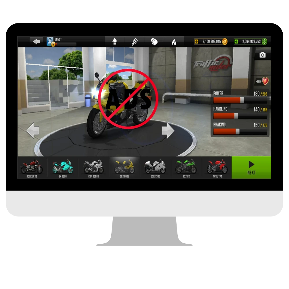 Ads free game in traffic rider mod apk for Pc