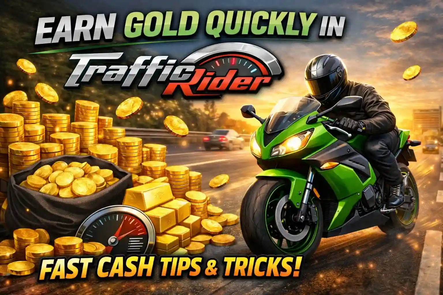 Earn gold quickly in traffic rider mod apk